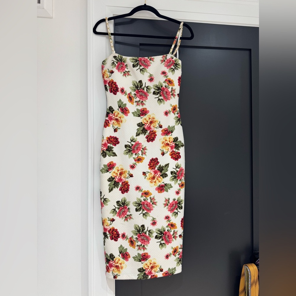 Chain Strap Sheath Midi Dress